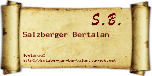 Salzberger Bertalan névjegykártya